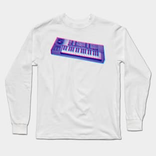 Analog Synthesizer 8bit 3D Retro Artwork Design Long Sleeve T-Shirt